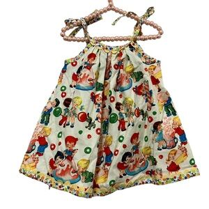 Rubina Designs Candy Sweets Kids Circus Dog Colorful dress sz 12 M